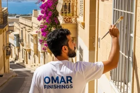 Interior finishes on a traditional Maltese street.